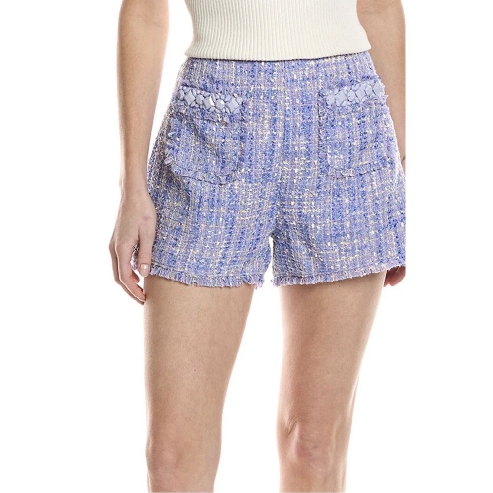 Cinq à Sept Lucie Boucle Racquel Shorts Jeweled Tweed Purple 0